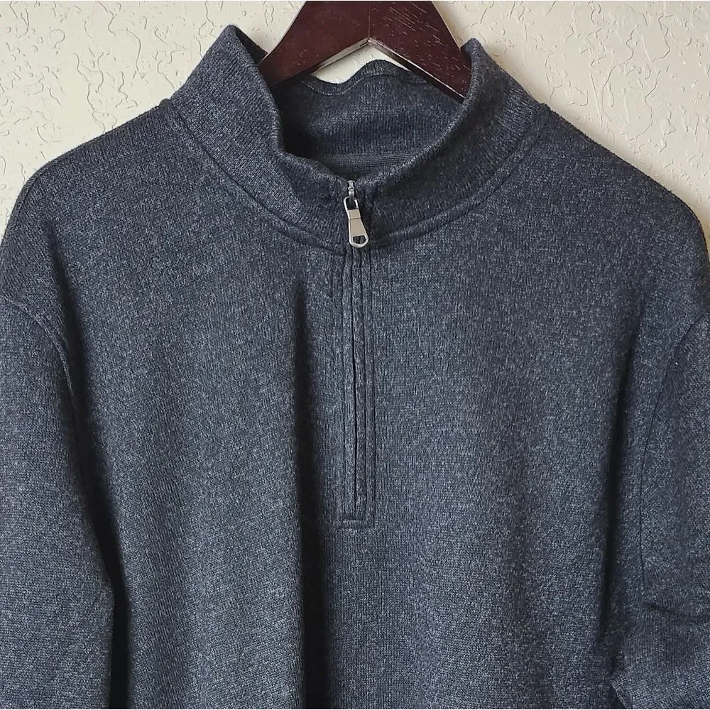 Robert Graham Kenwood Long Sleeve Quarter Zip Sweater Black Size M